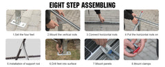 ECO-WORTHY Adjustable Solar Panel Ground Mount | 1-4 Panels (200W-400W)