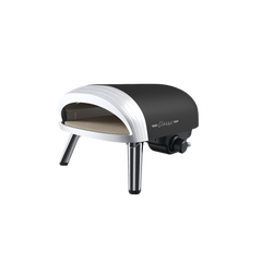 Unique 12-inch Classic Retro Propane Pizza Oven in Black with Chrome Accents