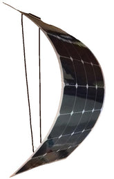 SolarEngine 90W Semi-Flexible Mono-crystalline Solar Panel with honeycomb ETFE surface and MC4 connectors.
