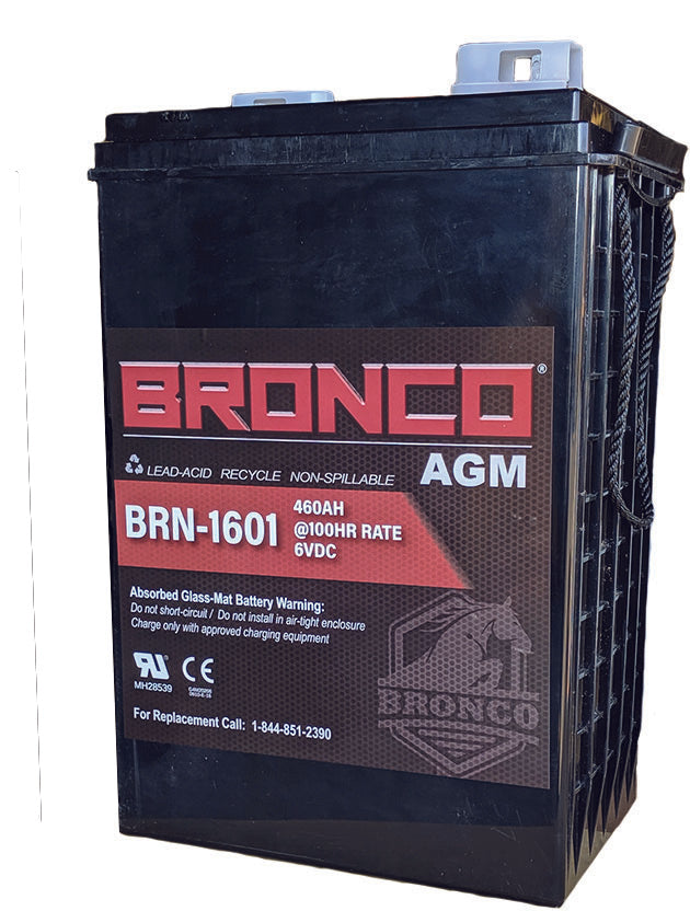 Bronco 400Ah 6-volt AGM maintenance-free deep cycle battery, Group 903 / L16 size