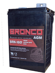 Bronco 400Ah 6-volt AGM maintenance-free deep cycle battery, Group 903 / L16 size