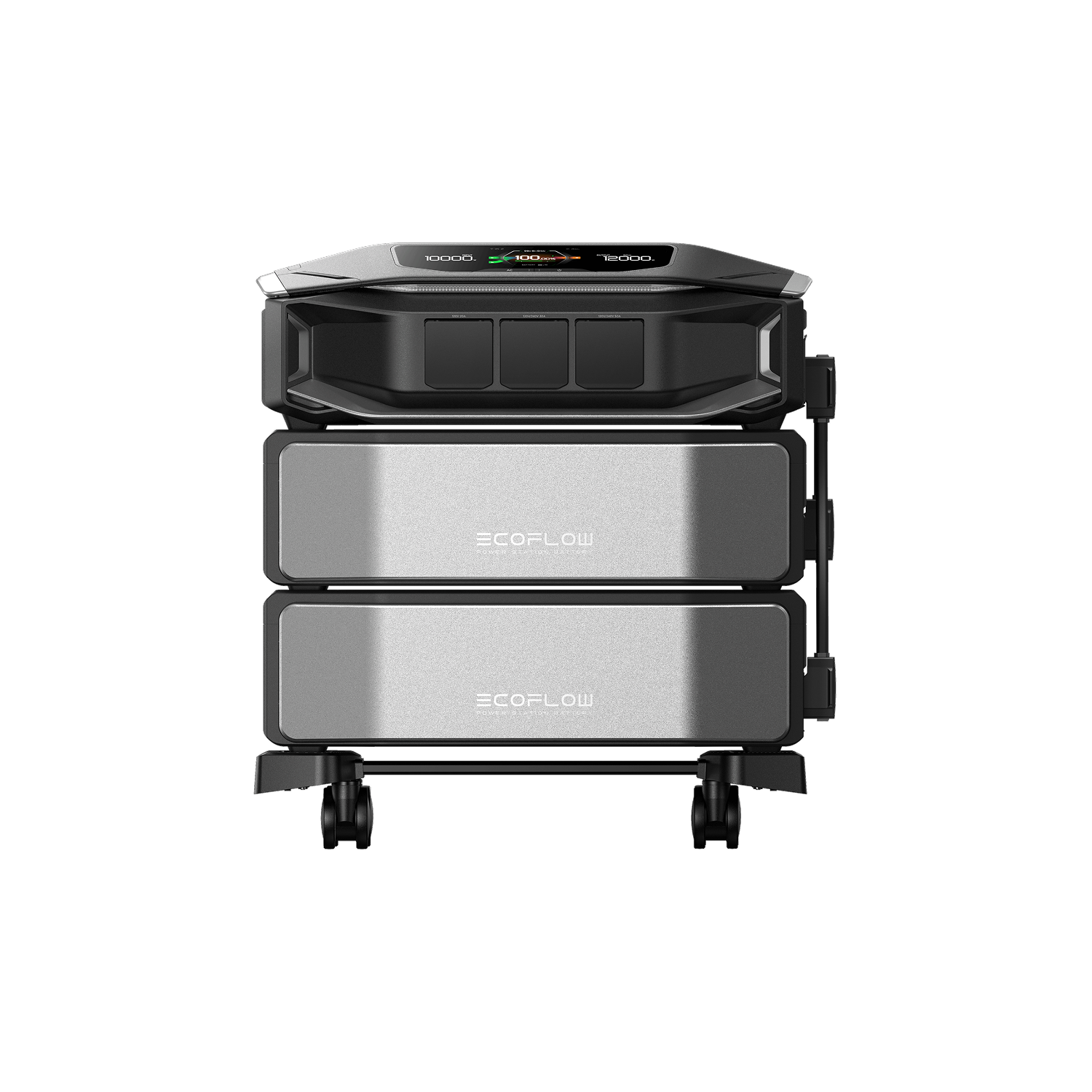 EcoFlow DELTA Pro Ultra X inverter and battery stack on a white background