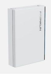 FranklinWH aGate smart energy management system mounted on a wall, showing the sleek grey interface used for home power control.
