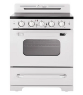 Unique Classic Retro 30 Inch Electric Convection Range with 5 Elements in White