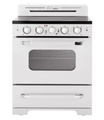 Unique Classic Retro 30 Inch Electric Convection Range with 5 Elements in White