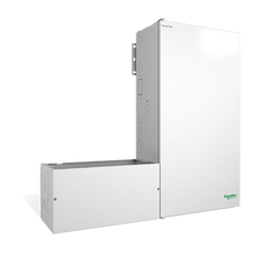 Schneider Electric Conext XW PDP 865-1015-01 power distribution panel with pre-installed AC and DC breakers for solar inverter systems.