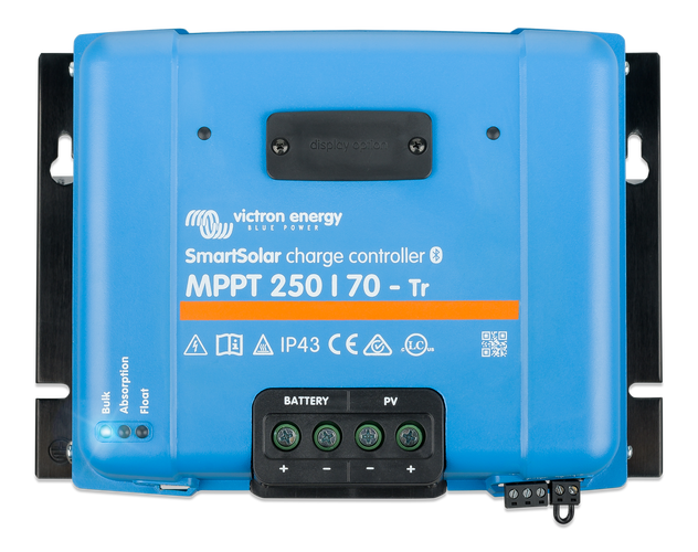 Victron Energy SmartSolar MPPT 250/70-Tr 70-Amp Solar Charge Controller SCC125070221 with 250VDC input and Bluetooth.
