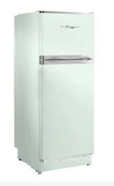 Vintage style Summer Mint Green 10 cu. ft. direct vent propane refrigerator for off-grid cabins