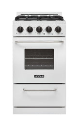 Unique Classic 20 Inch Propane Gas Range in White with Cast-Iron Grates