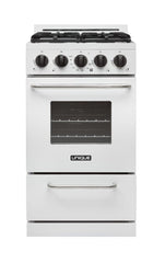 Unique Classic 20 Inch Propane Gas Range in White with Cast-Iron Grates