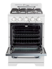 Unique Classic Retro 24 in. Off-Grid Propane Range - Marshmallow White