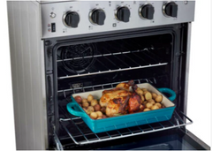 Unique Prestige 24 in. 2.3 cu. ft. Electric Convection Range with Ceramic Glass Top - Stainless Steel