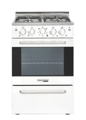 Compact 20 inch White convection gas range with sealed burners for small kitchens