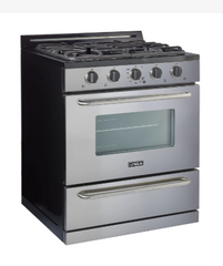 Unique Classic 30 in. Off-Grid Propane Range - Stainless Steel with Battery Ignition