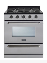 Unique Classic 30 Inch Stainless Steel Off-Grid Propane Range with Heavy Duty Handles