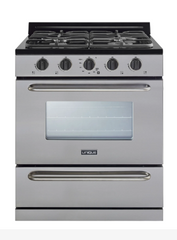 Unique Classic 30 Inch Stainless Steel Off-Grid Propane Range with Heavy Duty Handles