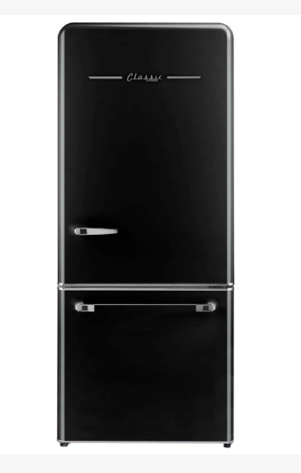 Unique Classic Retro UGP-510L AC 17.7 cu.ft Refrigerator in Midnight Black