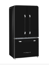 Unique Classic Retro UGP-595L AC 21.4 cu.ft French Door Refrigerator Midnight Black