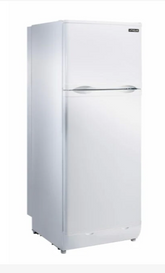 Unique 8 cu. ft. white direct vent propane refrigerator for off-grid cabins
