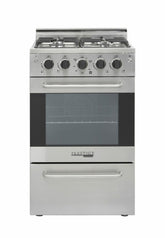 Unique Prestige 24 inch stainless steel convection gas range front view