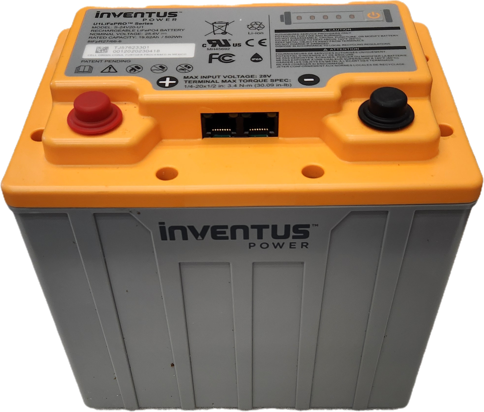 Inventus Power S-24V20-U1 U1LiFePRO 24V 20Ah LiFePO4 lithium battery front view