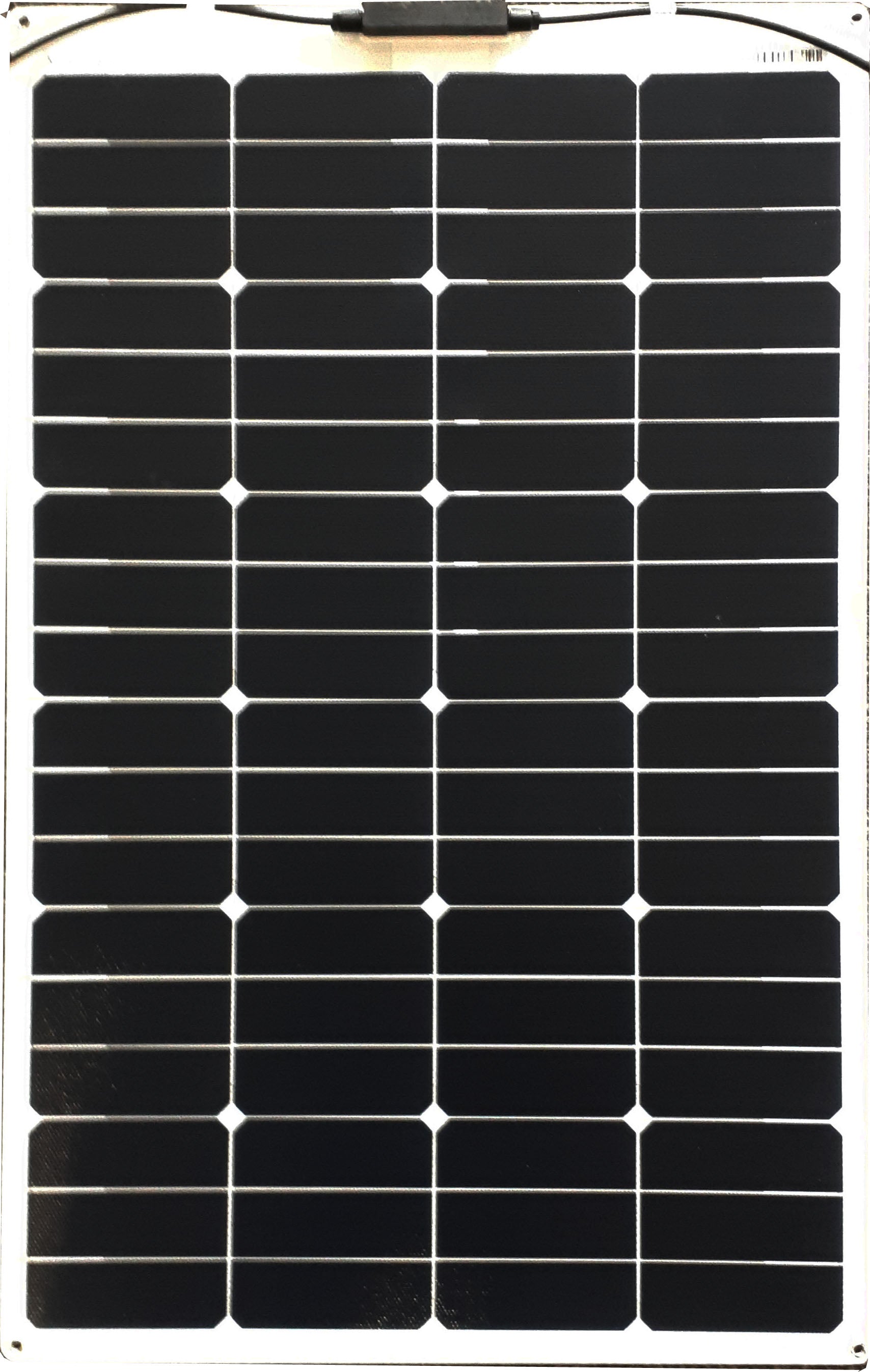SolarEngine 90W Semi-Flexible Mono-crystalline Solar Panel with honeycomb ETFE surface and MC4 connectors.