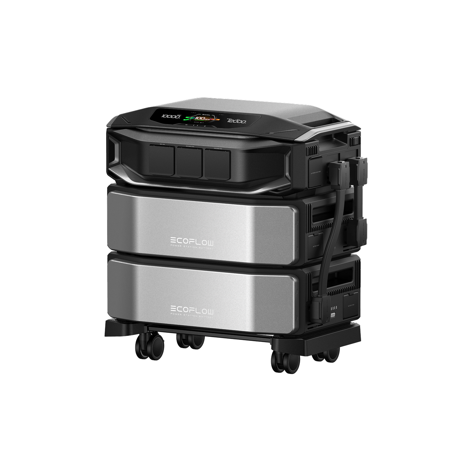 Close-up of EcoFlow DELTA Pro Ultra X ports showing NEMA 14-50 and L14-30 outlets