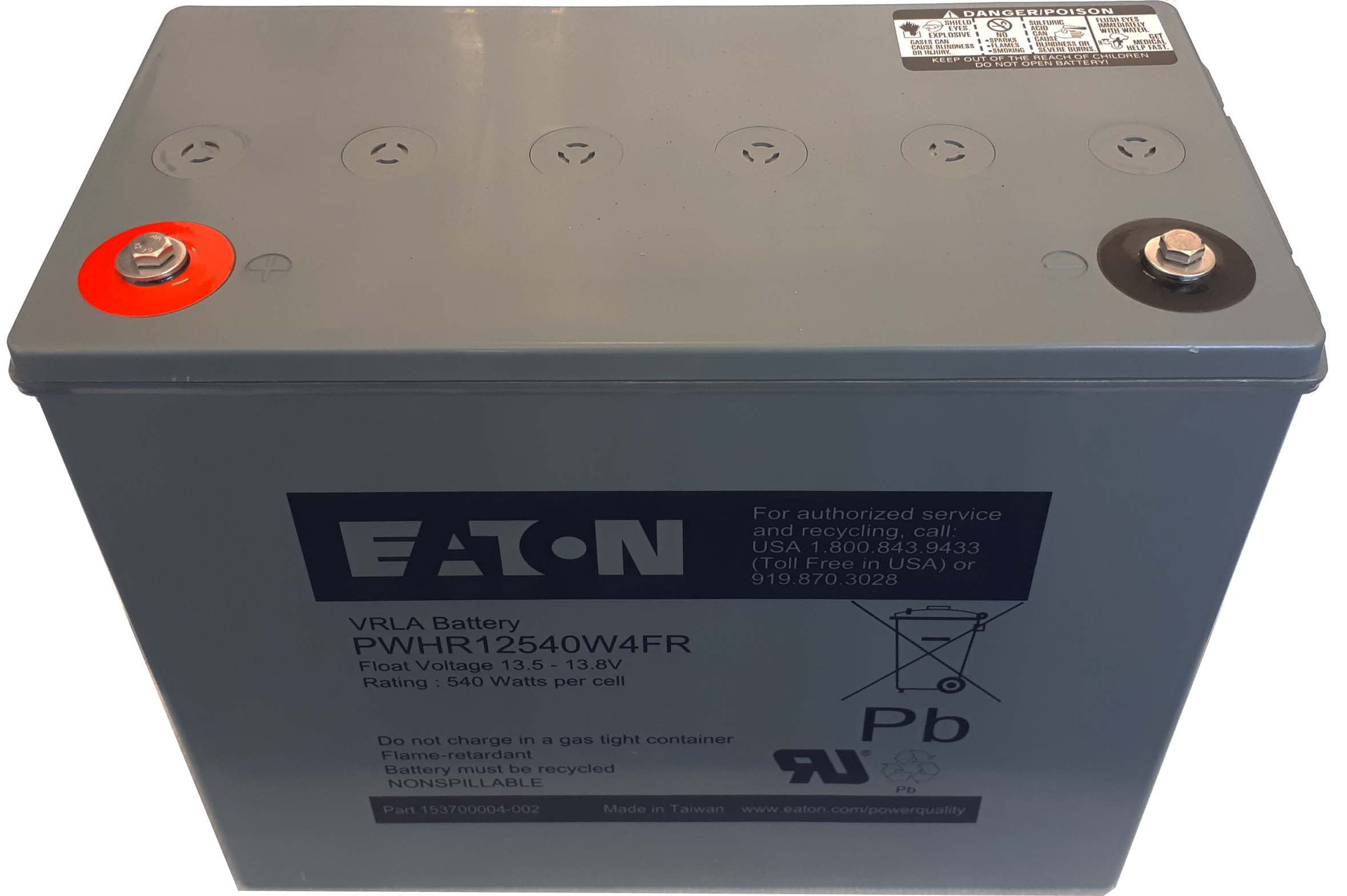 Eaton 140Ah 12-volt AGM maintenance-free high-rate discharge battery for UPS and solar backup.