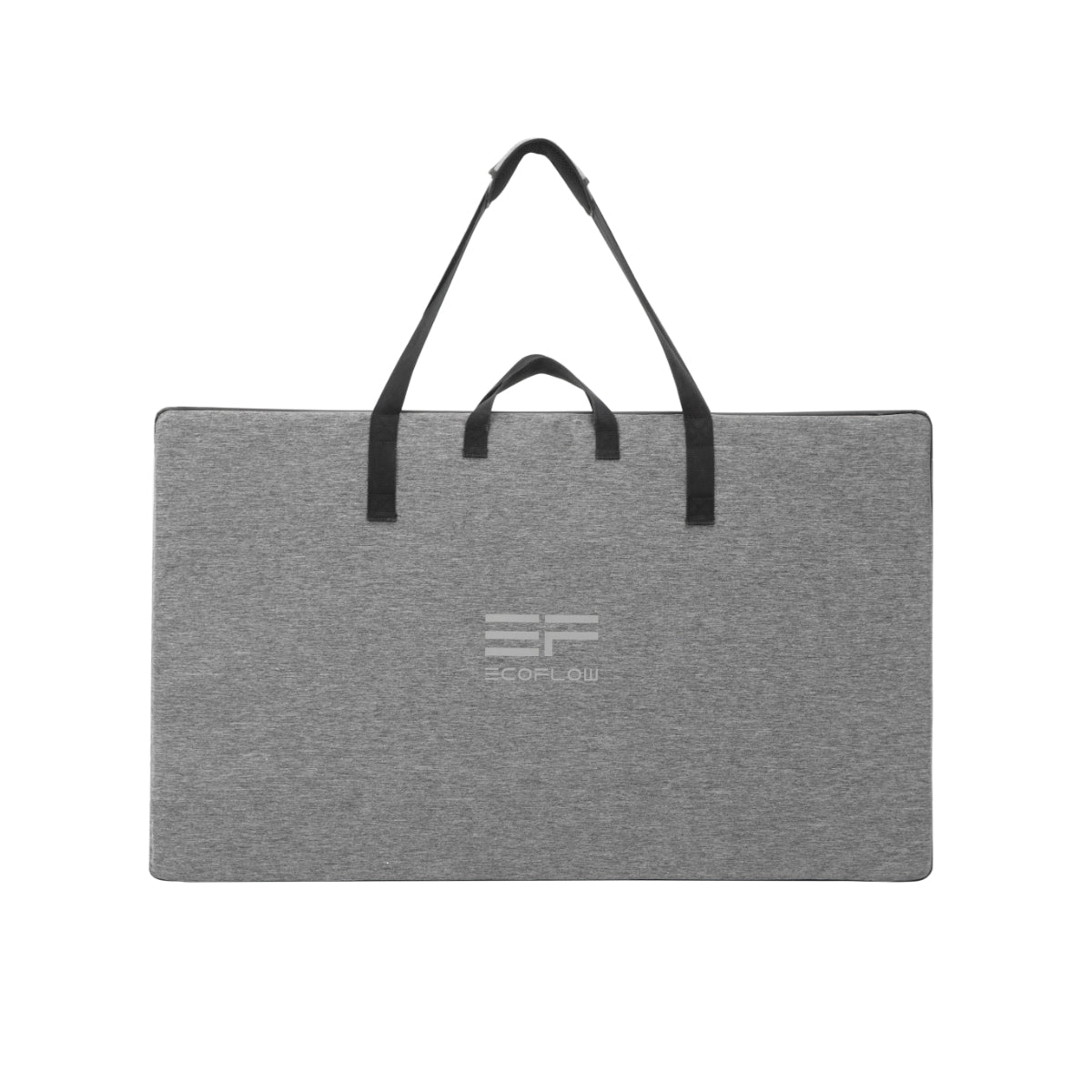 EcoFlow 400W Portable Solar Panel folded into its protective kickstand carrying case, showing the compact suitcase design for easy transport and storage.