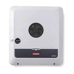 Fronius Primo GEN24 10.0 hybrid inverter showing the active cooling fan and high-capacity 10kW residential power interface.