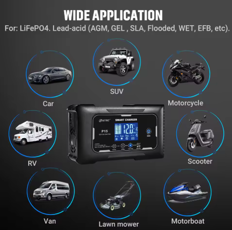 10A 12V/24V Lead Acid AGM Lithium Battery Charger