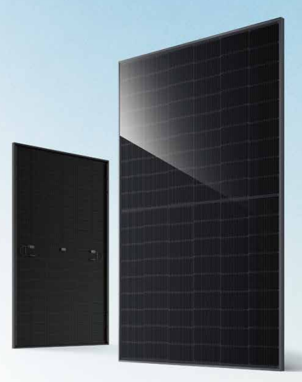 JA Solar 440W All-Black Bifacial Solar Panel JAM54D41-440-LB Front  and Rear View