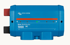 Victron Energy Lynx Distributor M10 showing tinned copper busbars with M10 modular connection studs and 4 MEGA fuse monitoring slots