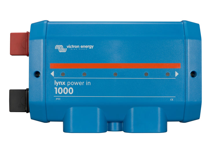 Victron Energy Lynx Power In M10 modular DC busbar with four battery connection points and 1000A tinned copper busbars.