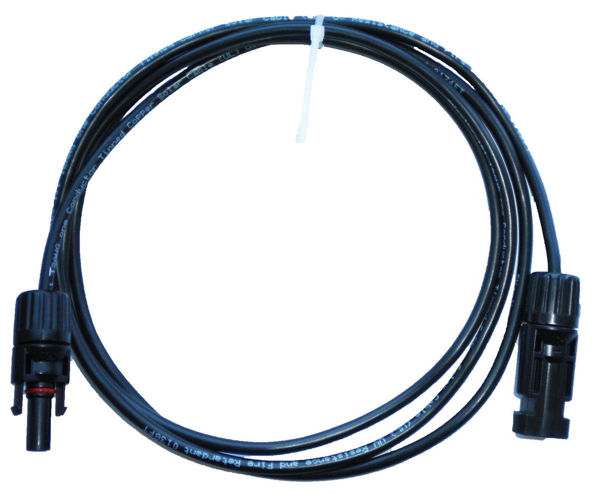 50ft UL Listed MC4 Solar Extension Cable (10 AWG) | Weatherproof PV Wire | Black
