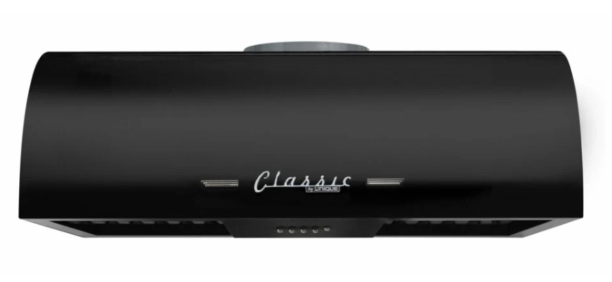 Unique Classic Retro 30 Inch Under-Cabinet Range Hood in black