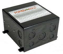 Powermax PMTS-30 30A Auto Transfer Switch inside a durable plastic enclosure with 120VAC relay and built-in time delay circuit.