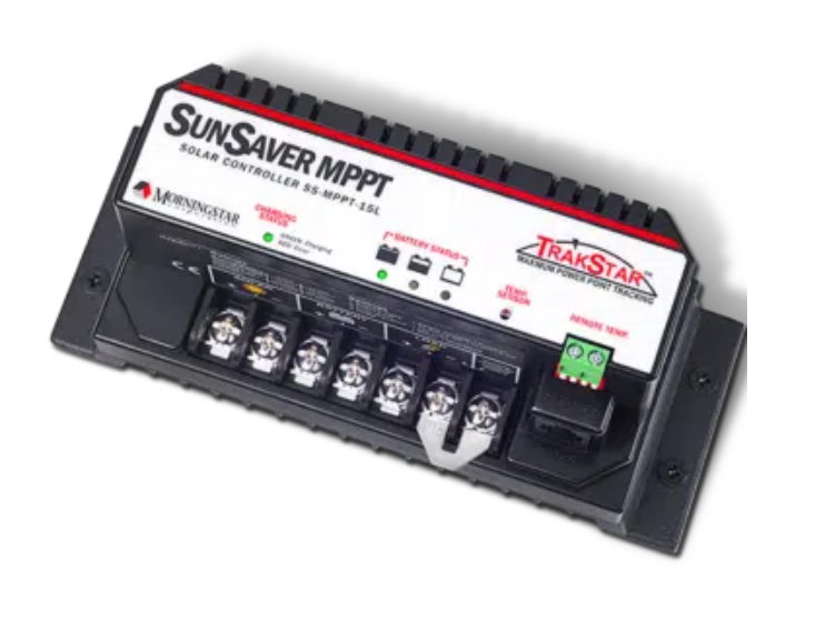 Morningstar SunSaver MPPT-15L 15-Amp Solar Charge Controller with aluminum heat sink for off-grid industrial use