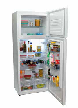 Large 13.9 cu ft 12V 24V DC fridge for off-grid cottage and solar homestead use - White