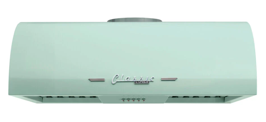 Unique Classic Retro 36 Inch Under-Cabinet Range Hood in Summer Mint Green