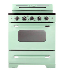 Unique Classic Retro 30 Inch Electric Convection Range with 5 Elements in Summer Mint Green