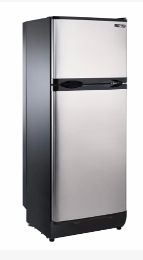 Premium stainless steel 10 cu. ft. propane refrigerator with freezer for off-grid cabins