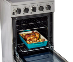 Unique Prestige 20 in. Electric Convection Range with Ceramic Glass Top - Stainless Steel