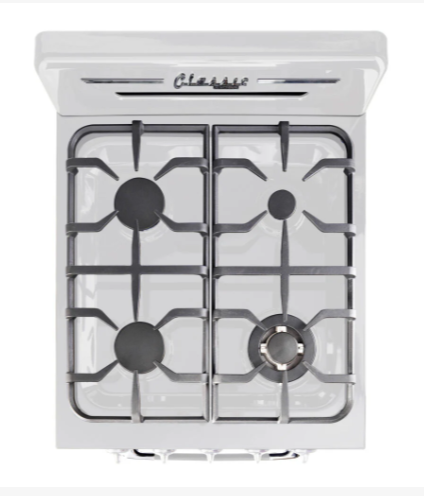 Four Sealed Burners with 14,000 BTU Power Burner and Continuous Cast-Iron Grates