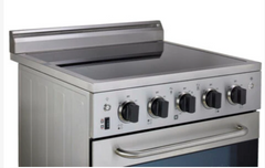 Unique Prestige 24 in. 2.3 cu. ft. Electric Convection Range with Ceramic Glass Top - Stainless Steel