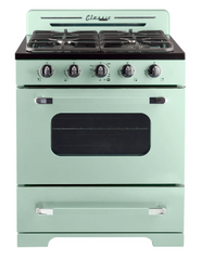Unique Classic Retro 30 in. Off-Grid Propane Gas Range - Battery Ignition