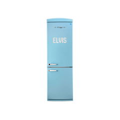 Unique Elvis Classic Retro 12 cu. ft. Bottom Mount Refrigerator in Blue Hawaii with Signed Handle