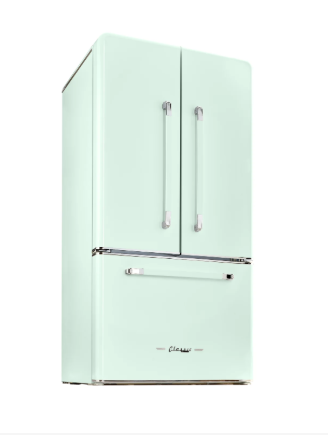 Unique Classic Retro UGP-595L AC 21.4 cu.ft French Door Refrigerator Summer Mint Green