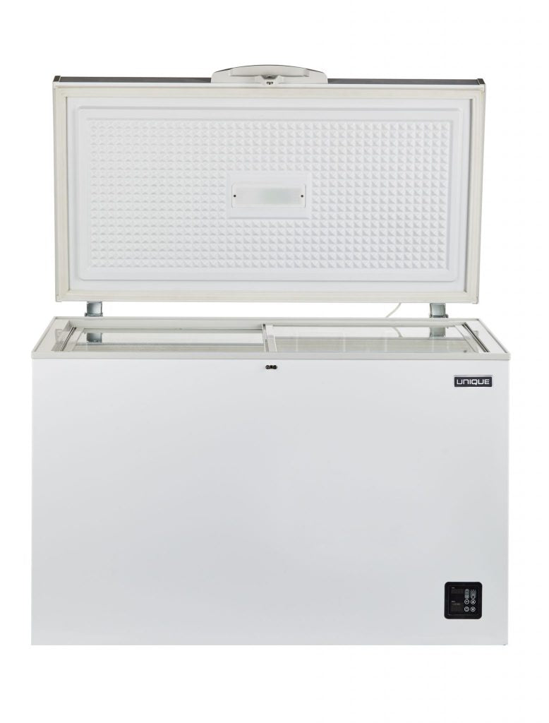 Unique UGP-265L W 9.3 cu.ft Solar Powered DC Chest Freezer in White